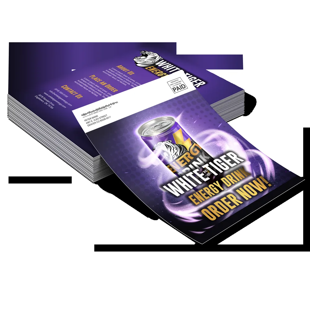 Full-color postcards printed in NJ, 4x6, 5x7, and 6x9 sizes available