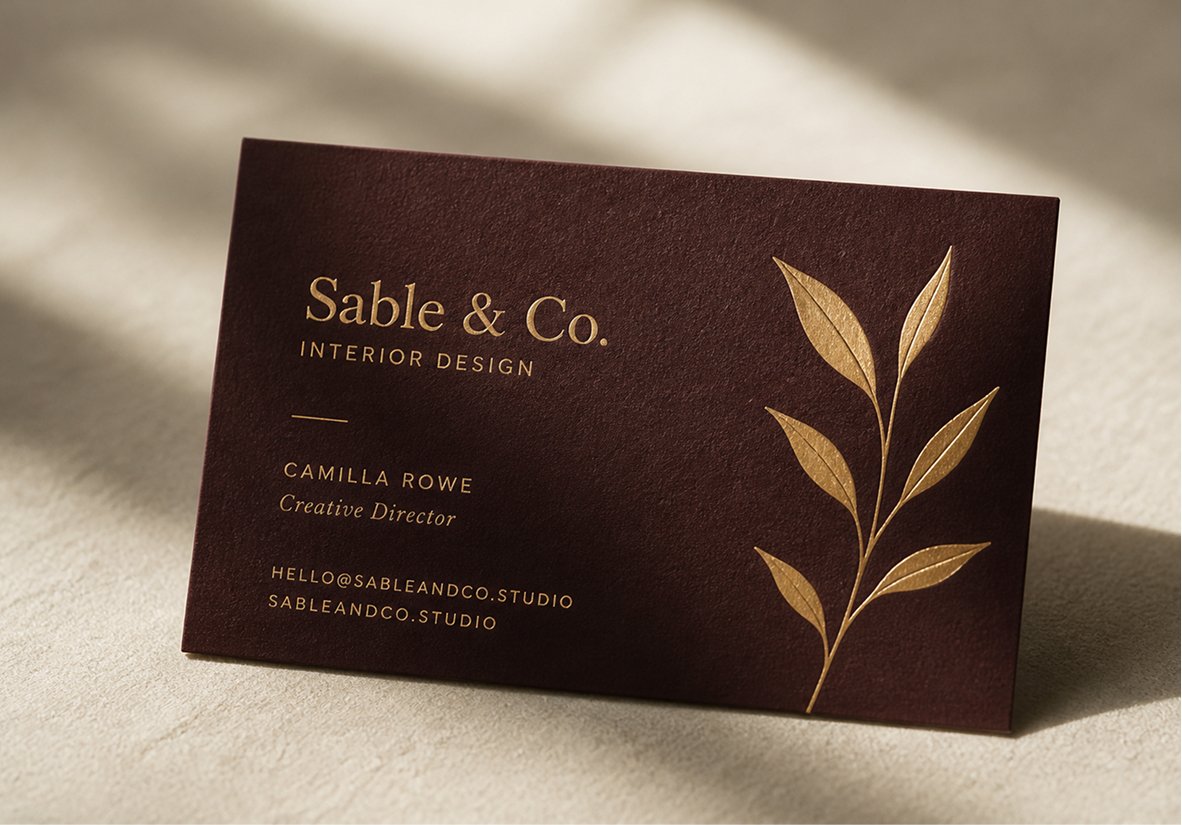 Foil-accent business card