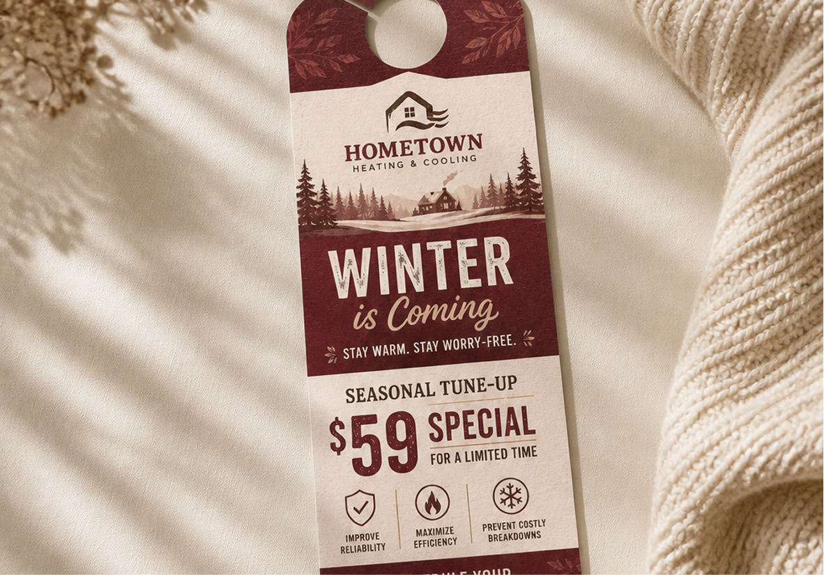 Seasonal tune-up door hanger