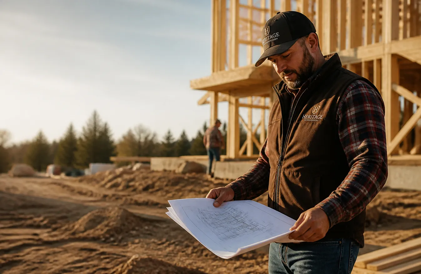 Contractor on a residential build site